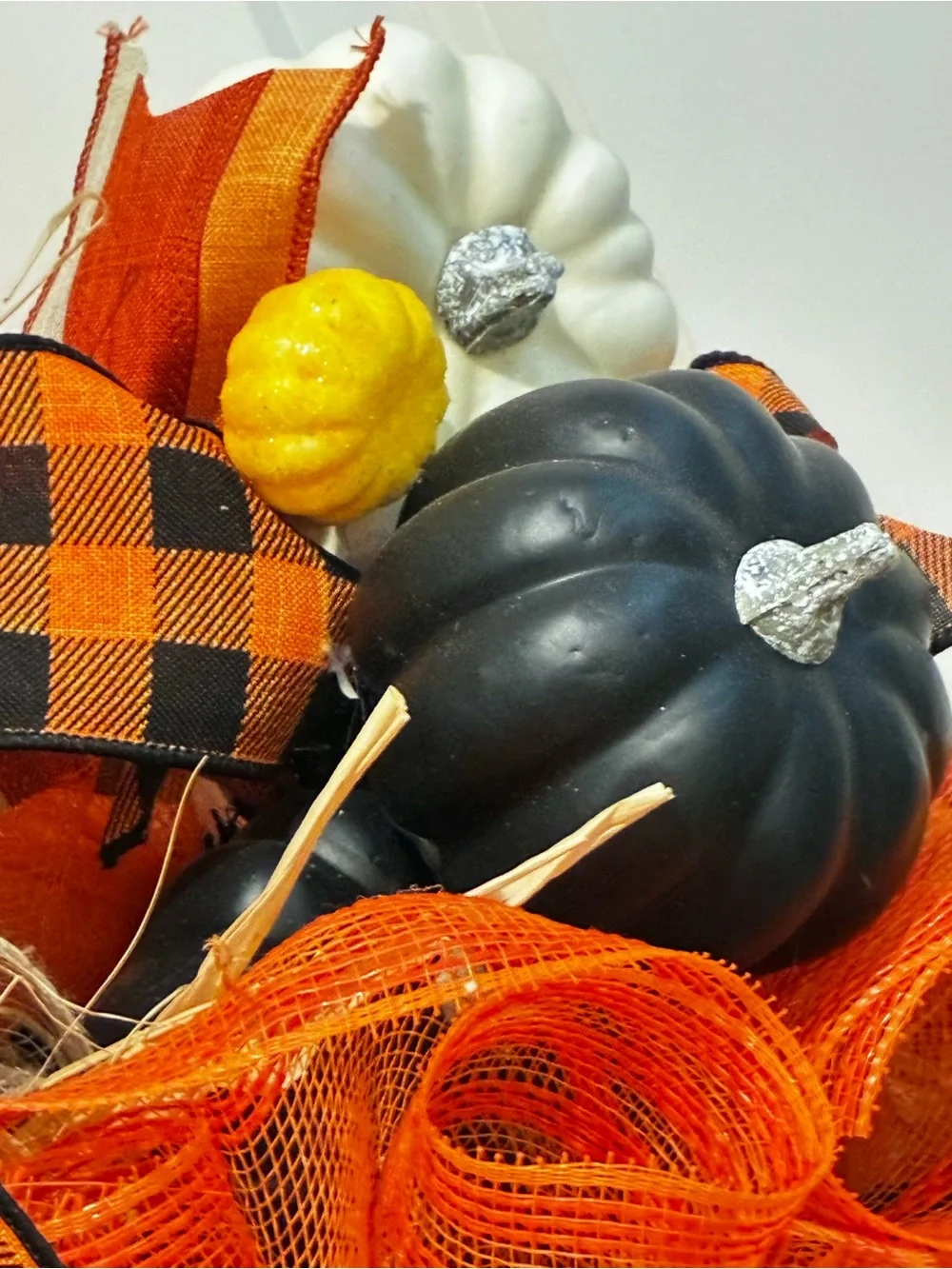 Halloween 'Trick or Treat' Orange & Black Decorative Wreath 28x24